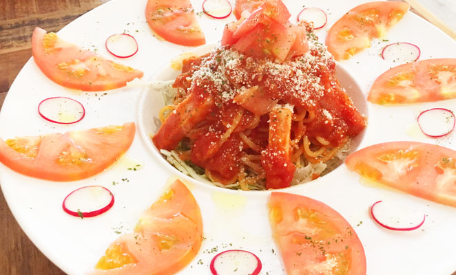 冷製サラダトマトパスタ　画像　